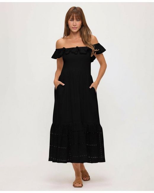 dotti cocktail dresses Dotti Black Spot On Bandeau Hi-Low Front Slit Dress | Cover Up