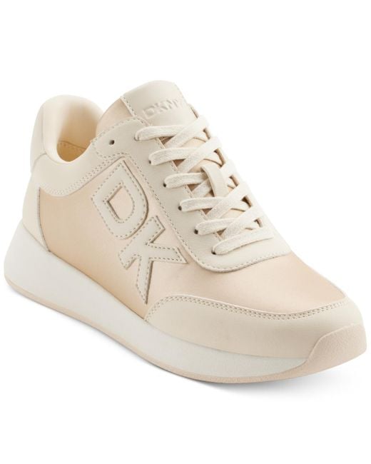 DKNY Natural Oaks Logo Applique Athletic Lace Up Sneakers