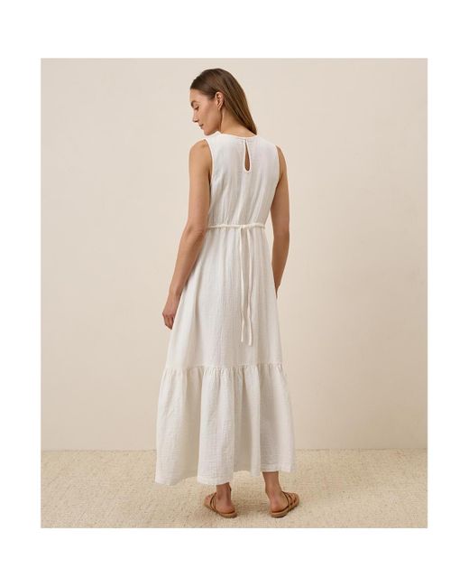 Pact Organic Cotton Coastal Double Gauze Beach To Brunch Dress in Natural |  Lyst