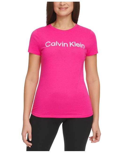 Calvin Klein Pink Logo Graphic Short-sleeve Top