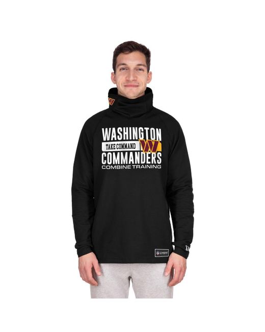 KTZ Black Washington Commanders Functional Fandom Balaclava Helmet Stripe Tri-blend Hoodie for men