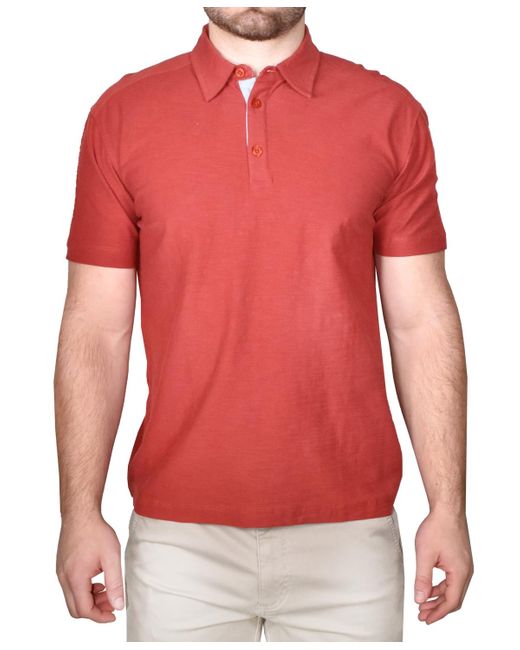 Vintage 1946 Red Garment-dyed Slub Knit Polo for men