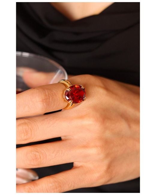 Retro Chic White Cherry Glow Ring