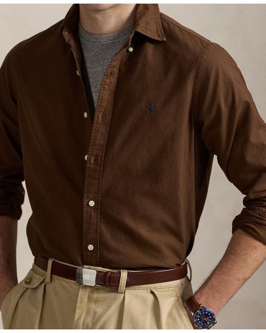 Polo Ralph Lauren Brown Garment-dyed Oxford Shirt for men