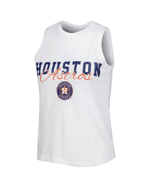 Concepts Sport White Houston Astros Reel Pinstripe Tank Top And Shorts Sleep Set