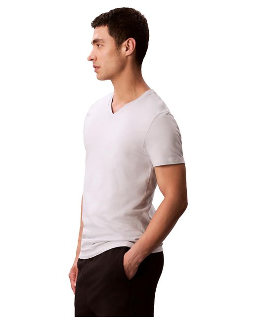 Calvin Klein Blue 3-pack Cotton Classics V-neck T-shirts for men