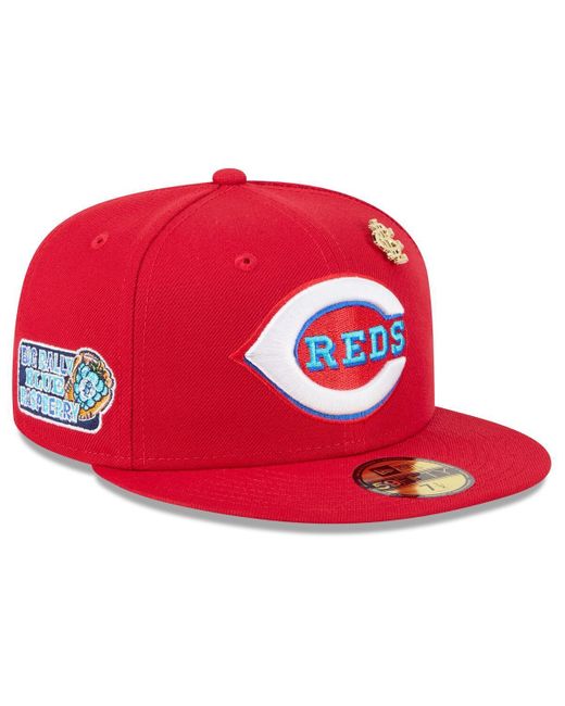 KTZ Red Cincinnati S 2025 Big League Chew 59fifty Fitted Hat for men