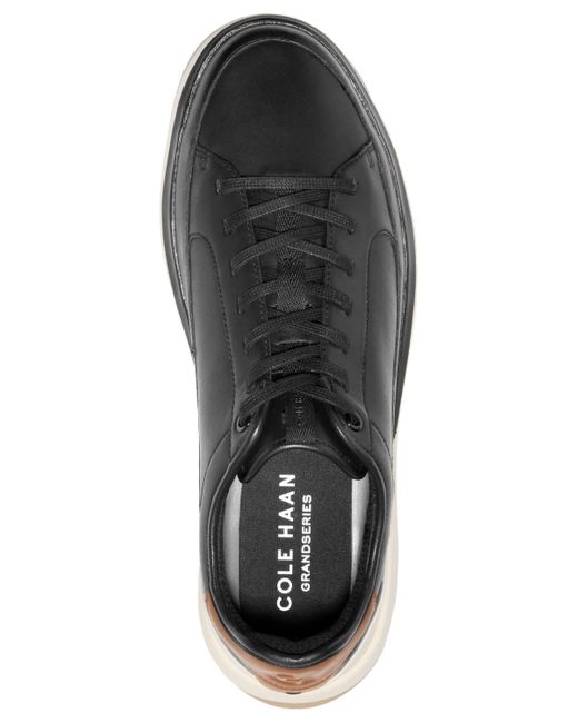 Cole Haan Black Grandprã ̧ All Day Leather Lace-up Court Sneakers for men