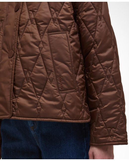Barbour Brown Bernadette Collared Quilted Jacket