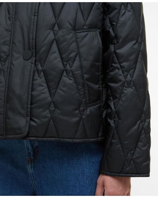 Barbour Black Bernadette Collared Quilted Jacket