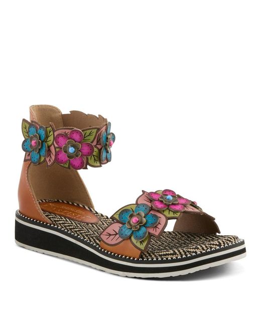 L'ARTISTE Women's Brown Spring Step Cruzer Sandal