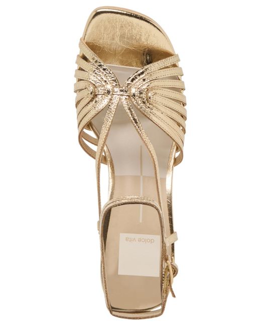 Dolce Vita Metallic Nivana Strappy Two-piece Ankle-wrap Dress Sandals