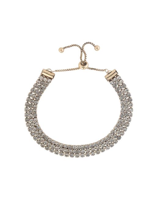 BCBGeneration Metallic Adjustable Triple Row Crystal Bracelet