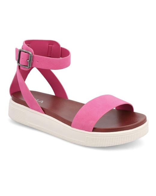 MIA Women's Pink Ellen Round Toe Sandals