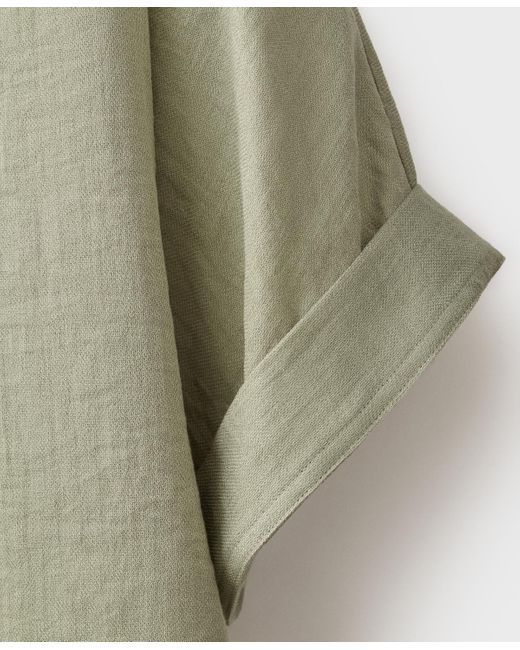 Mango Natural Turn-up Sleeves Oversized Blouse