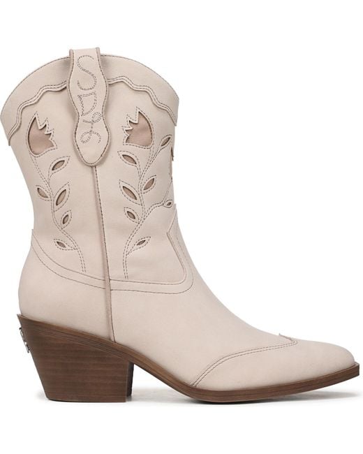 Sam & Libby Natural Flash Block Heel Western Booties