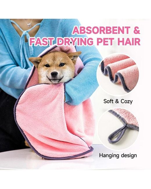 Aronkl Pink 2 Piece Pet Bathing Kit