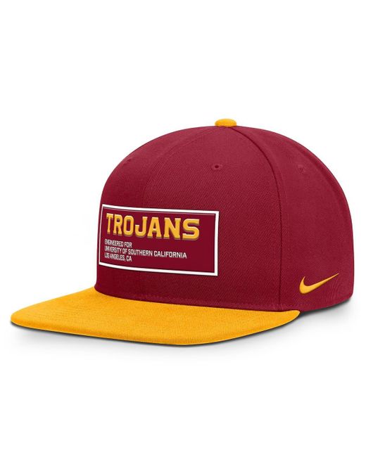 Nike Red Cardinal/gold Usc Trojans 2025 On-field Patch Pro Dri-fit Snapback Hat for men
