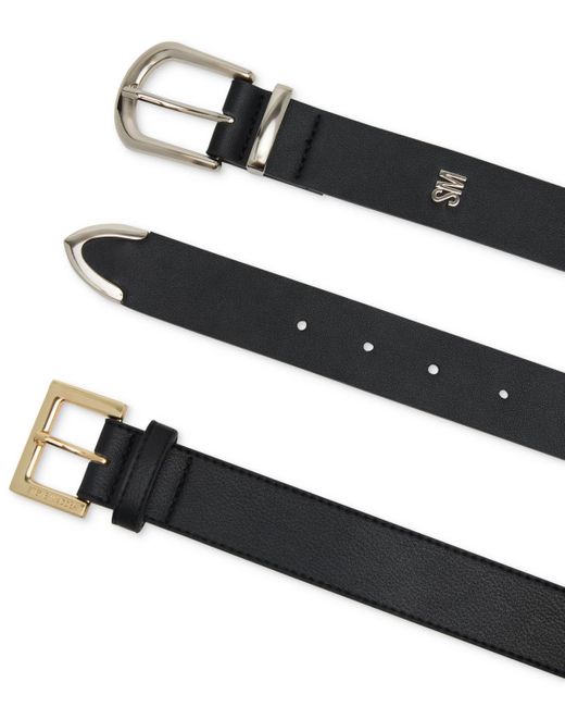 Steve Madden Black 1.18" Faux-leather Belts