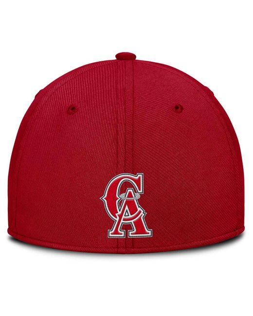 Nike Multicolor Gray/red California Angels Rise Swoosh Performance Flex Hat for men