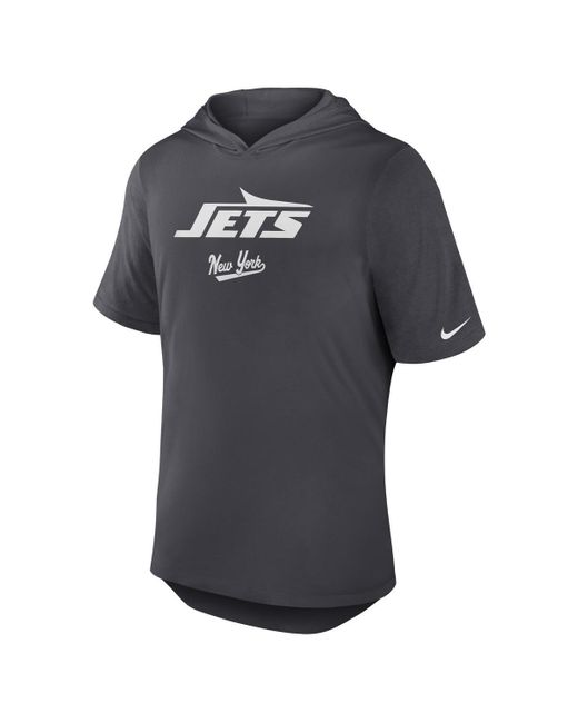 Nike Black New York Jets Tri-blend Performance Hoodie T-shirt for men