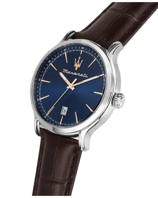 Maserati Blue Date Leather Watch for men