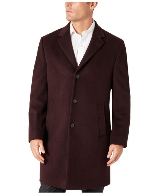 Kenneth Cole Reaction Single-breasted Classic Overcoat in Red for Men ...