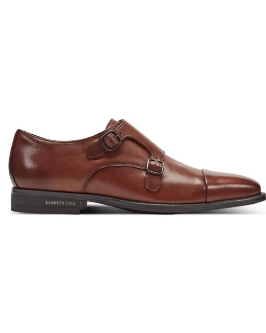 Kenneth Cole Brown Charles Double Monk Strap Shoe for men
