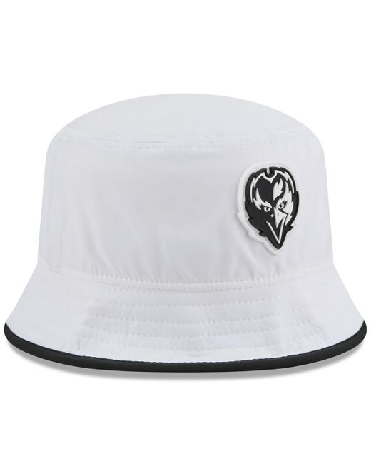 KTZ White Baltimore Ravens 2025 Nfl Training Camp Stretch Bucket Hat for men