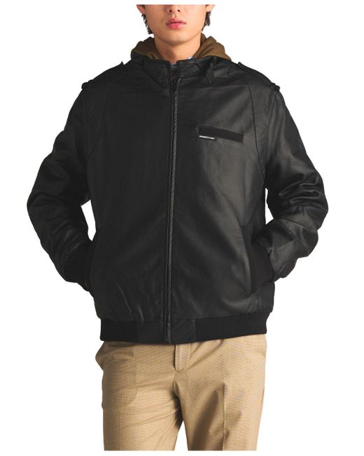 Members Only Faux Leather Iconic Racer Jacket in Black for Men | Lyst