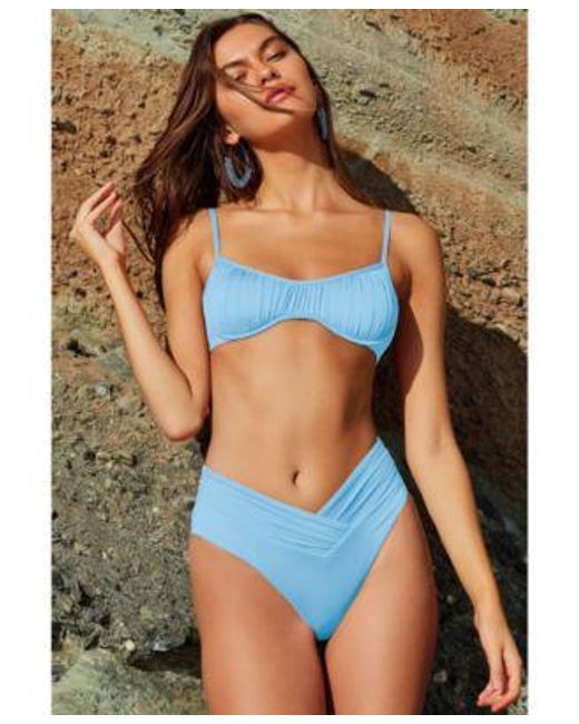Becca Blue Palm Desert Underwire Bikini Top Color Code Bottoms