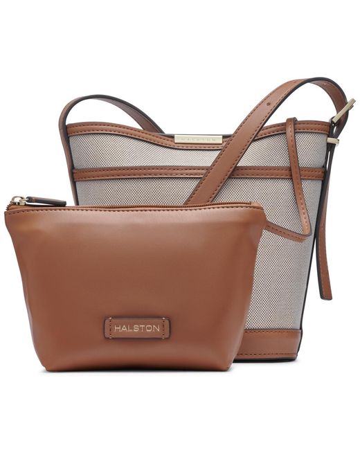 Halston Heritage Brown jagger Medium Bucket Bag