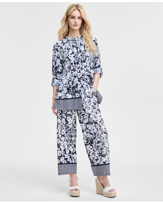 Tommy Hilfiger Blue Printed Long-sleeve Tunic