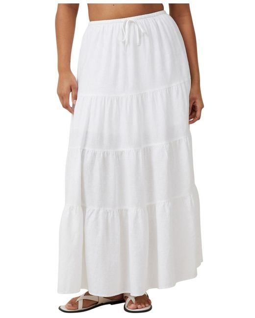 Cotton On White Haven Tiered Maxi Skirt