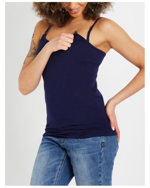 Motherhood Maternity Blue Plus Size Clip Down Nursing Tank Top Cami