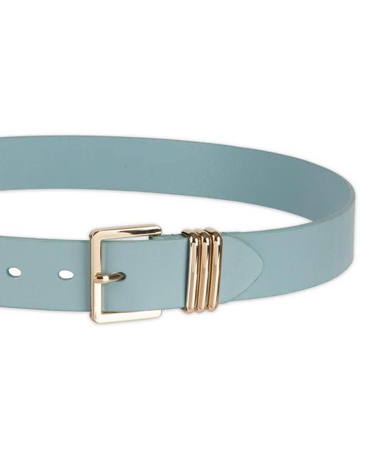 Tommy Hilfiger Blue Triple-metal Strap Keeper Casual Leather Belt