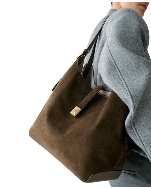 Kate Spade Brown Deco Large Suede Tote Bag