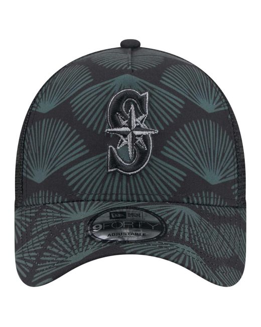 KTZ Gray Seattle Mariners 9forty A-frame Trucker Adjustable Hat for men