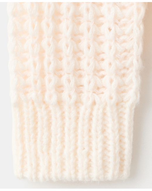 Mango White Lace Pattern Knit Sweater