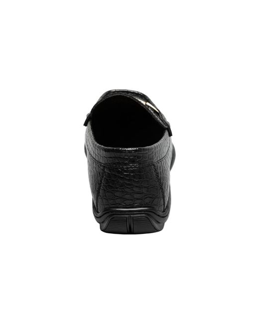 Stacy Adams Black Embrey Moc Toe Bit Slip On Loafer for men