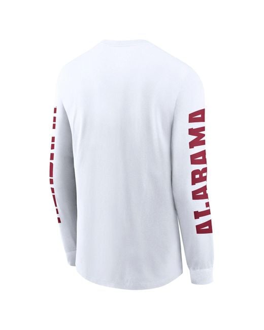Nike White Alabama Crimson Tide Basketball Icon Two-hit Long Sleeve T-shirt for men