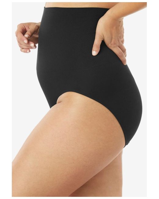 Secret Solutions Natural Plus Size Instant Shaper Medium Control Seamless High Waist Brief