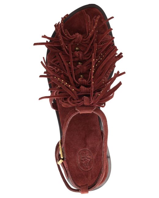 Ash Red Panic Round Toe Flat Sandals