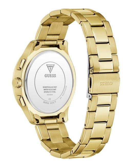 Guess Metallic Gold-tone Multi-function Watch for men