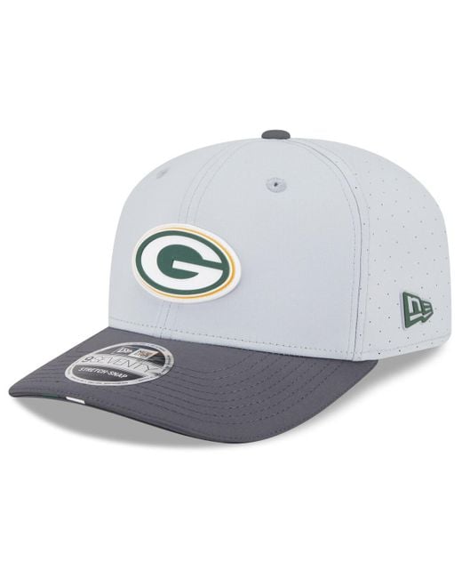 KTZ Gray/graphite Green Bay Packers 2025 Nfl Training Camp 9seventy Adjustable Hat for men