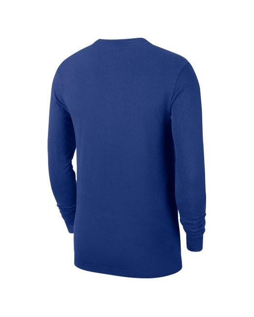 Nike Blue New York Knicks Authentic Long Sleeve Practice T-shirt for men