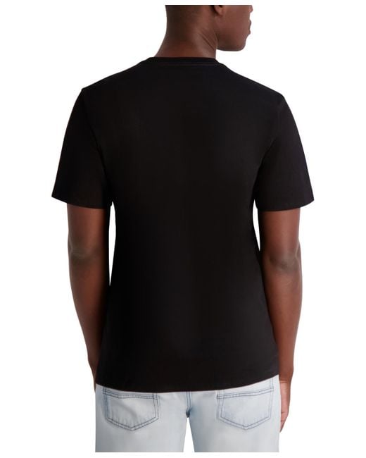 Karl Lagerfeld Black Short Sleeve Metallic Logo Crewneck T-shirt for men