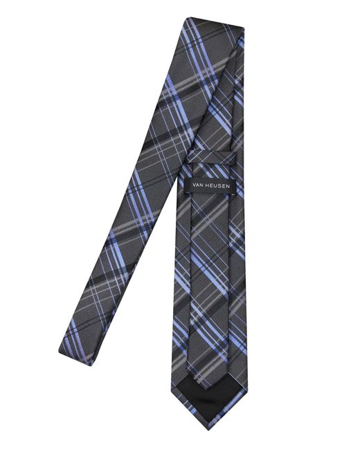 Steve Harvey Black Van Heusen Plaid Tie for men