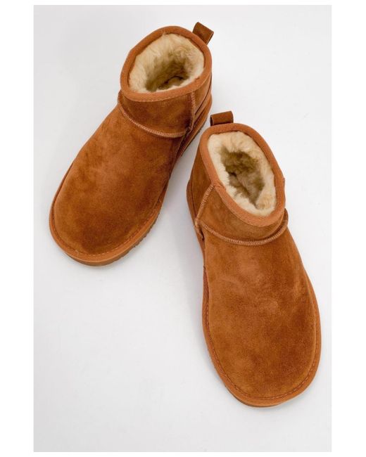 Forever & Always Shoes Brown Pair Leather Ankle Boot ()