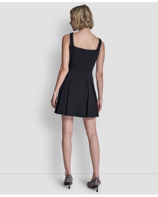 DKNY Black Pleated Mini Skirt